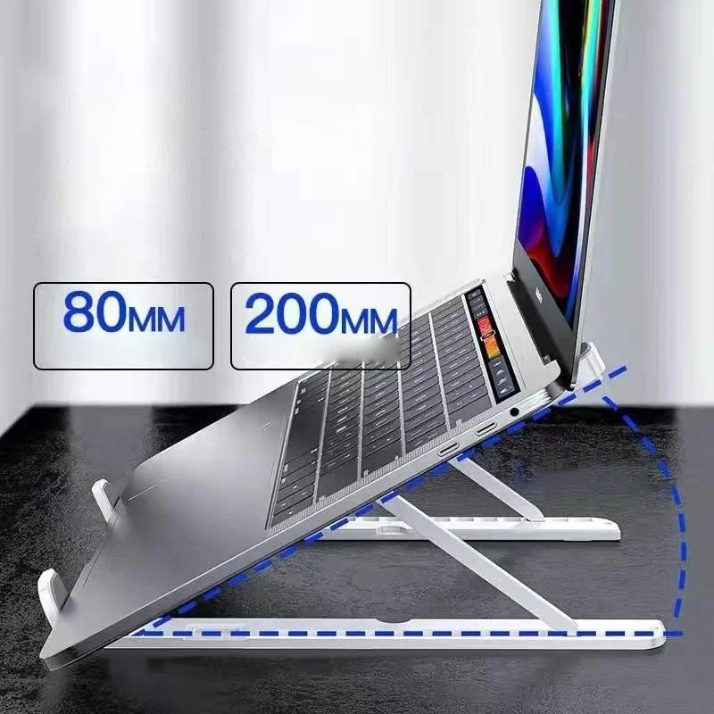 Foldable Laptop Stand With Phone Holder Adjustable Portable Notebook Bracket Support Base ABS Holder For Macbook Accessories