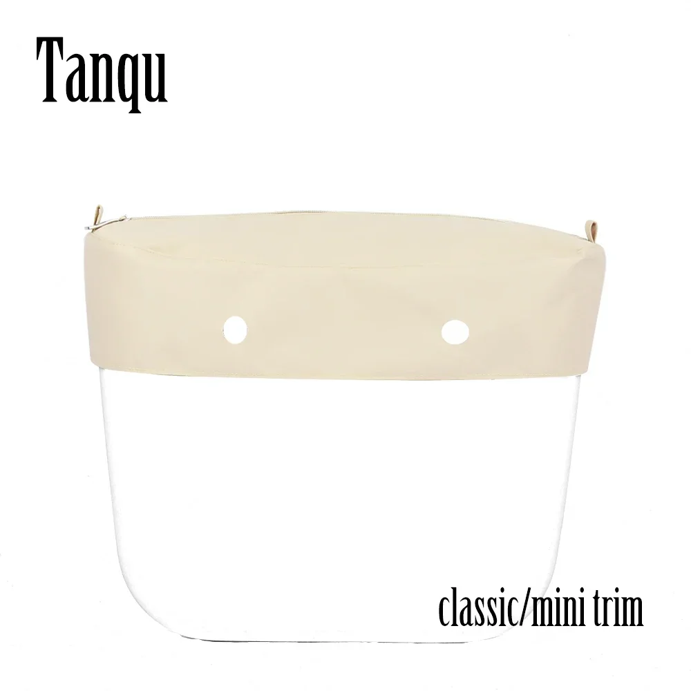 2024 Tanqu New Pure Solid Color Microfiber Fabric Cloth Waterproof Trim With Zipper Decoration for Obag For O Bag Classic Mini