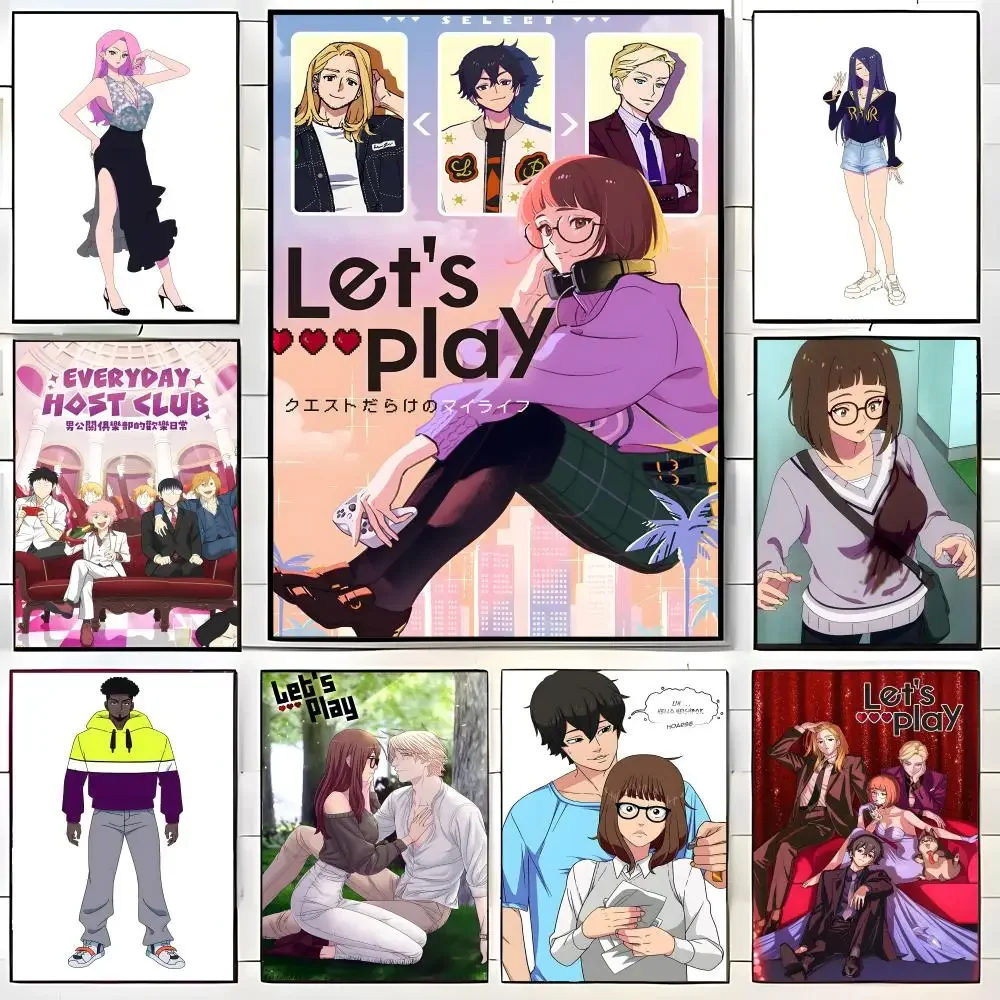 Anime L-Lets PlayS Poster Self-adhesive Art Waterproof Paper Sticker Coffee House Bar Room Wall Decor