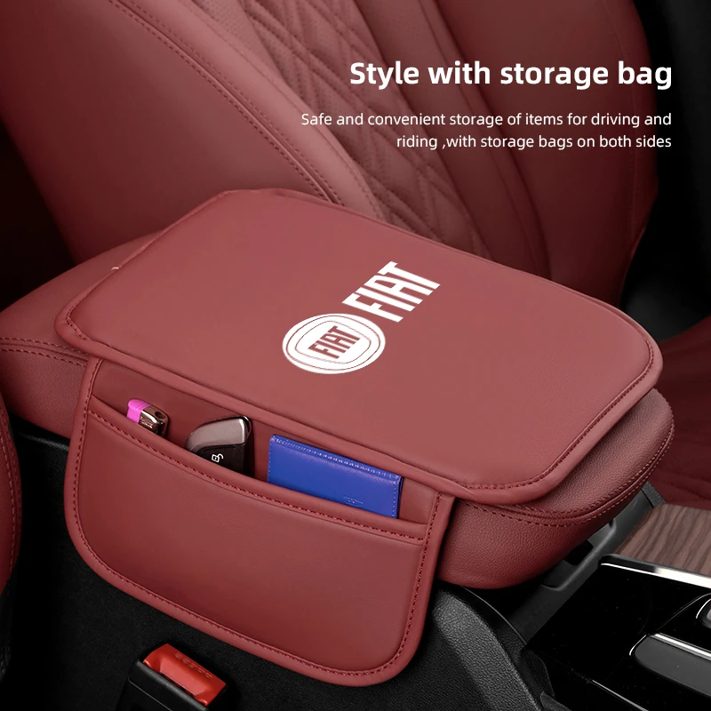 Auto Mittelkonsole Armlehne Box Schutz Pad Lagerung Box Abdeckung Pad Für Fiat Abarth 500Tipo FR Punto Ducato Stilo Palio Bravo