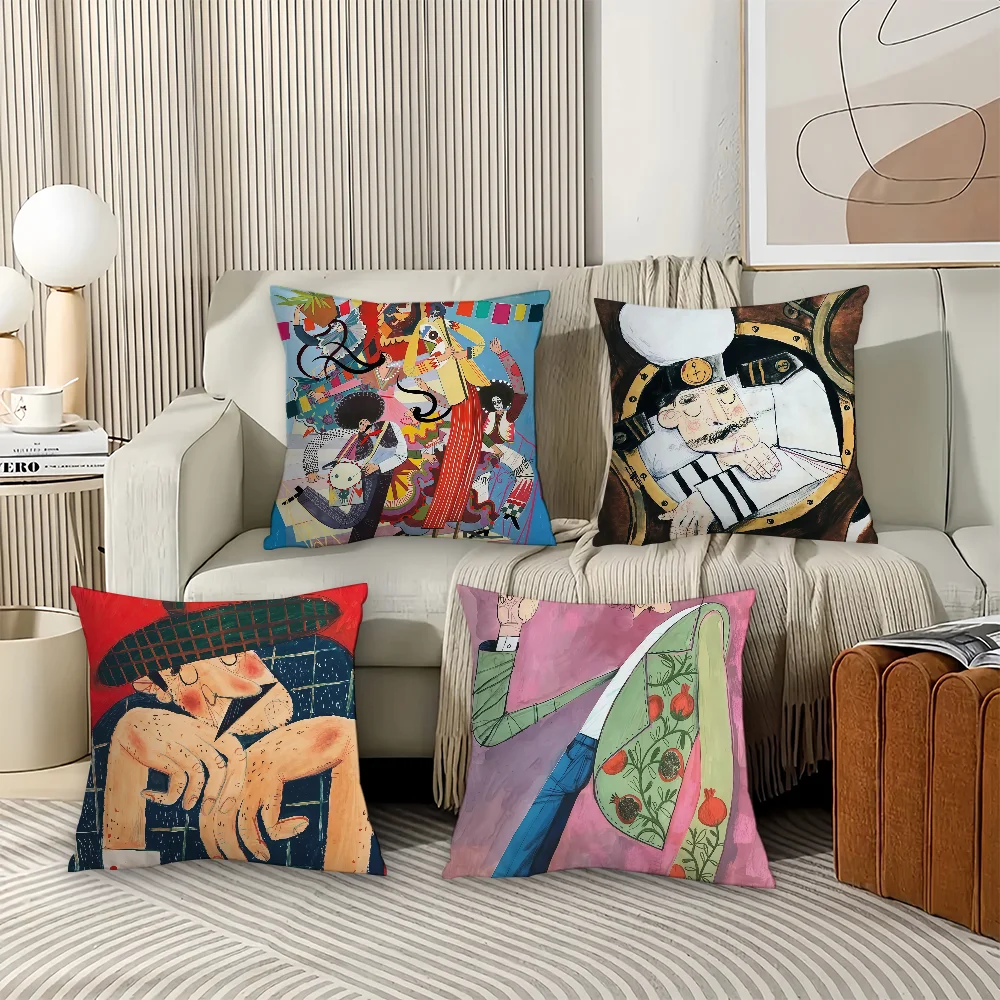 

Забавный художник M-Masha P-Pryanichnikova, наволочка, офисные подушки, подходят для дивана, автомобиля, спальни, декоративная наволочка