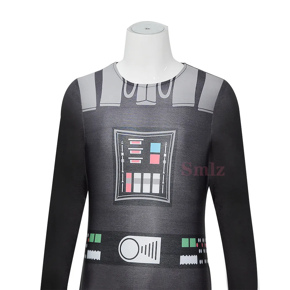 Reneecho cosplay Halloween Costume For Kids Black Darth Jumpsuit Cloak Vader Cosplay Boys Birthday Party Costume