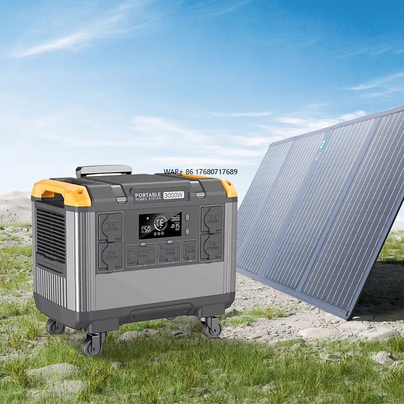 Portable 3000W Solar Station Generator 2688Wh Spare Lithium Battery Controller for European Union UK JP-Indoor Camping Trip