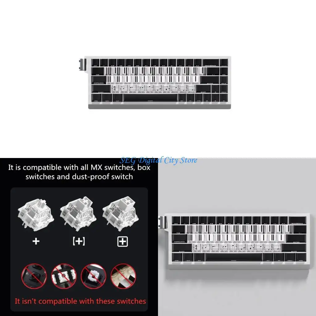 

U75B Keycaps 74Key Side Print Backlit Keycap Set Piano Dye Sublimations