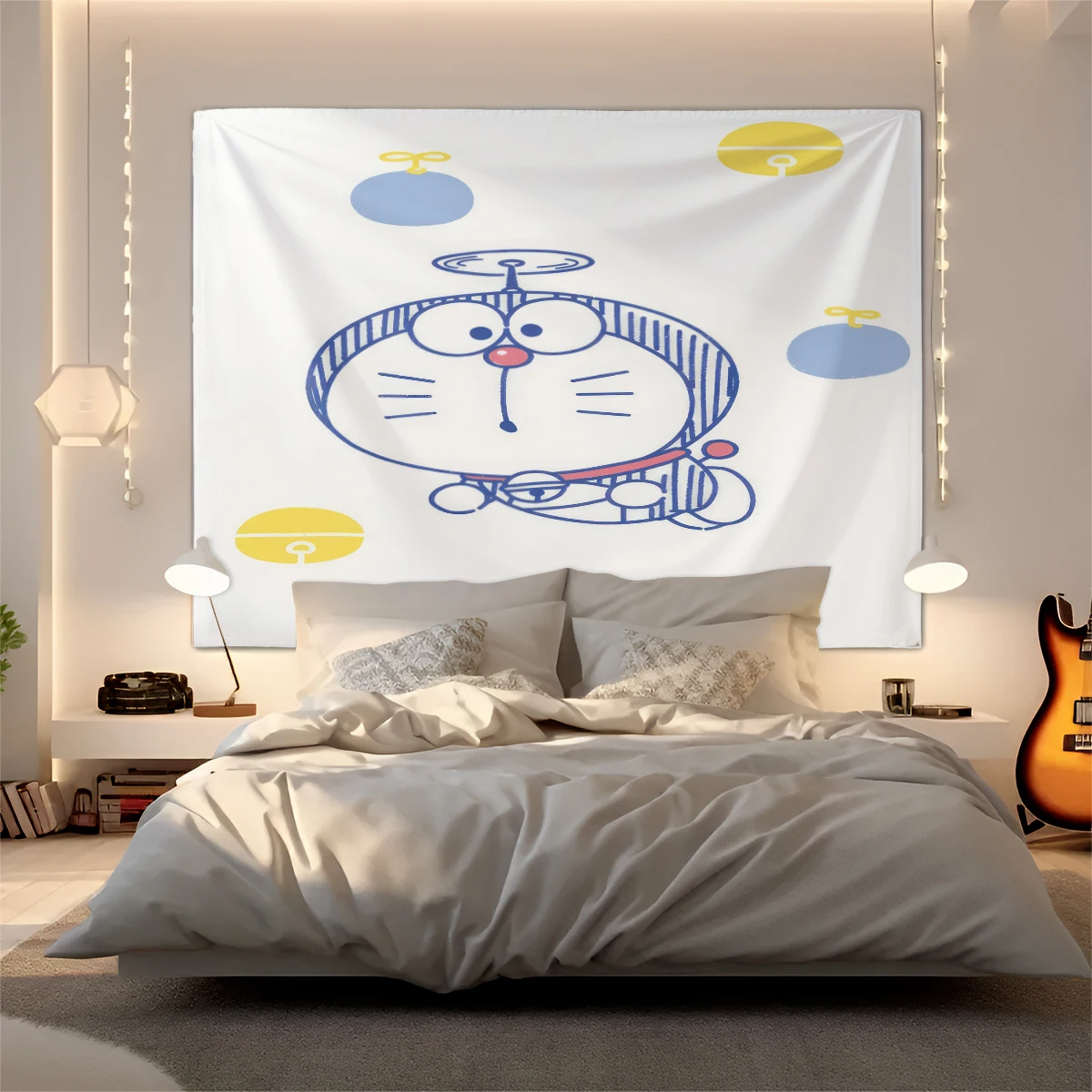 

Doraemon Minimalist Line Art Tapestry Wall Hanging Cute CartoonBedroom Living Room Dormitory Aesthetic BackgroundHoliday Gifts