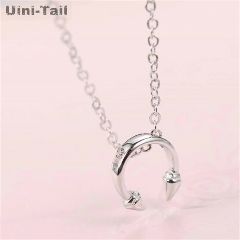 Uini Tail Hot Selling New 925 Tibetan Silver Fashion Simple Conical Geometry Personalized Necklace Trend Dynamic and Exquisite