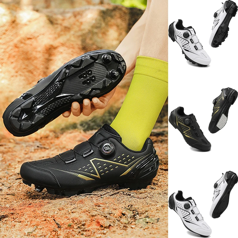 

Профессиональная уличная велосипедная обувь с горными заклепками, мужская спортивная обувь для скоростного велоспорта, женская обувь для горных гонок на плоской подошве SPD, дорожная обувь