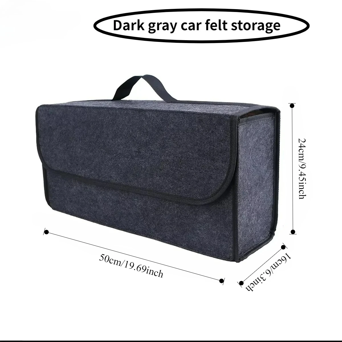 

1PC Dark gray car felt storage box car storage bag enlarged and thickened soft felt storage box household storage box