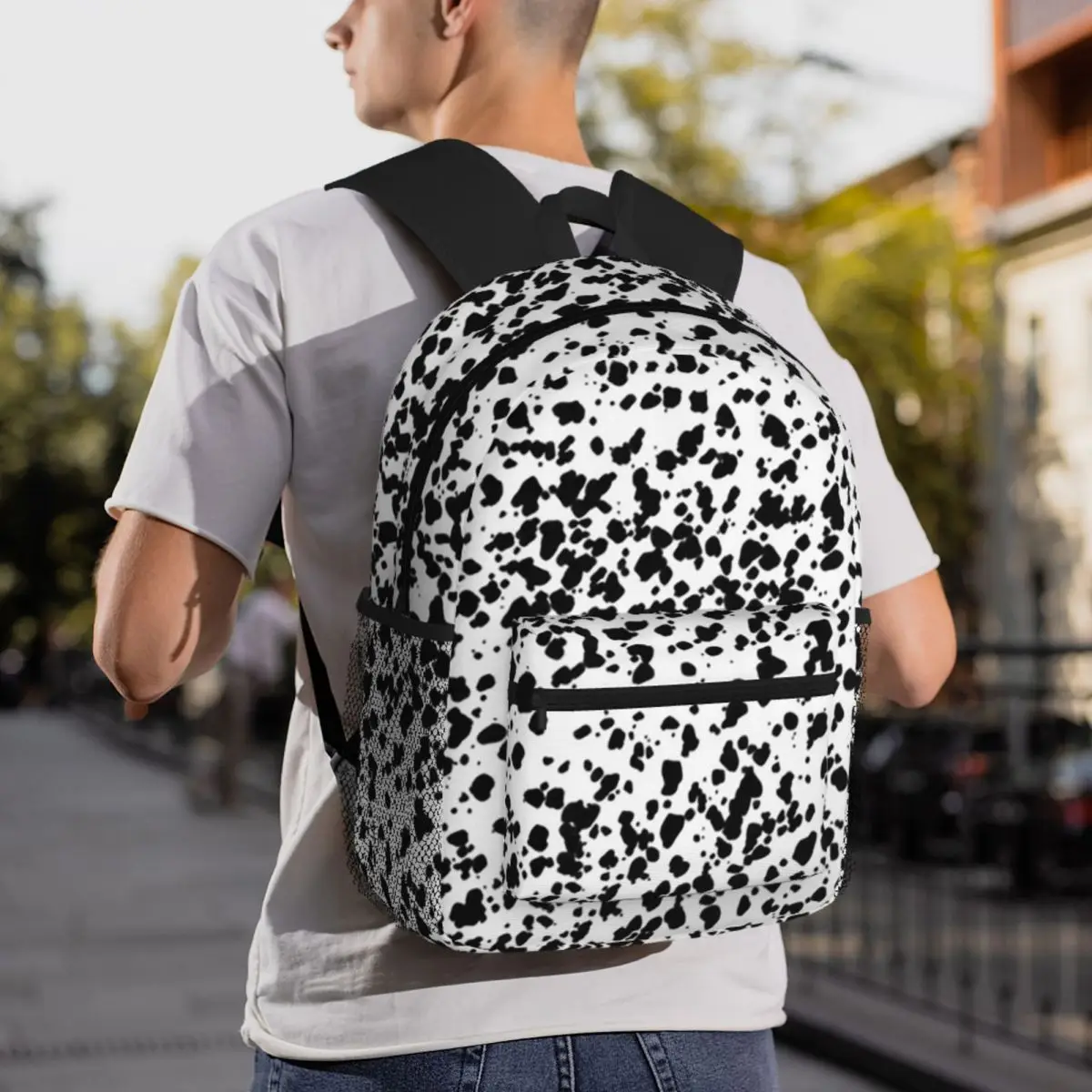 Dalmatian Dog Texture Backpack Student BookBag Kids School Bag Laptop Shoulder Bags for Men Women