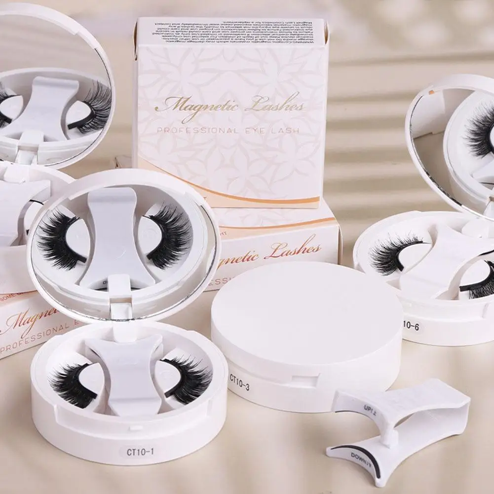 حار 1 زوج الرموش المغناطيسية اليدوية رقيق فو المنك جلدة قابلة لإعادة الاستخدام الرموش الصناعية الطبيعية وملاقط المغناطيسي مجموعة ماكياج #4