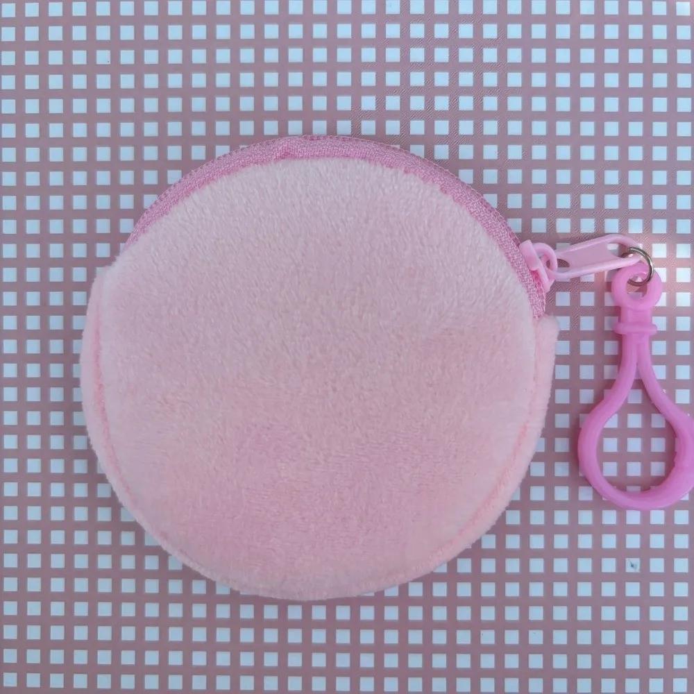 New Solid Color Coin Purse Round Shape Cute ID Card Bag Kawaii Style Keychain Wallet Daily