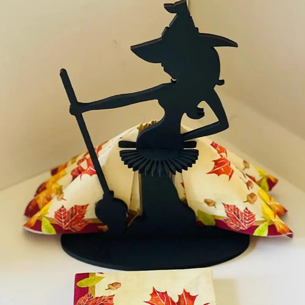 Halloween Witch Napkin Holder Spooky Paper Towel Holder Table Decor Paper Towel Dispenser Black Napkins Paper Towel Home Decor