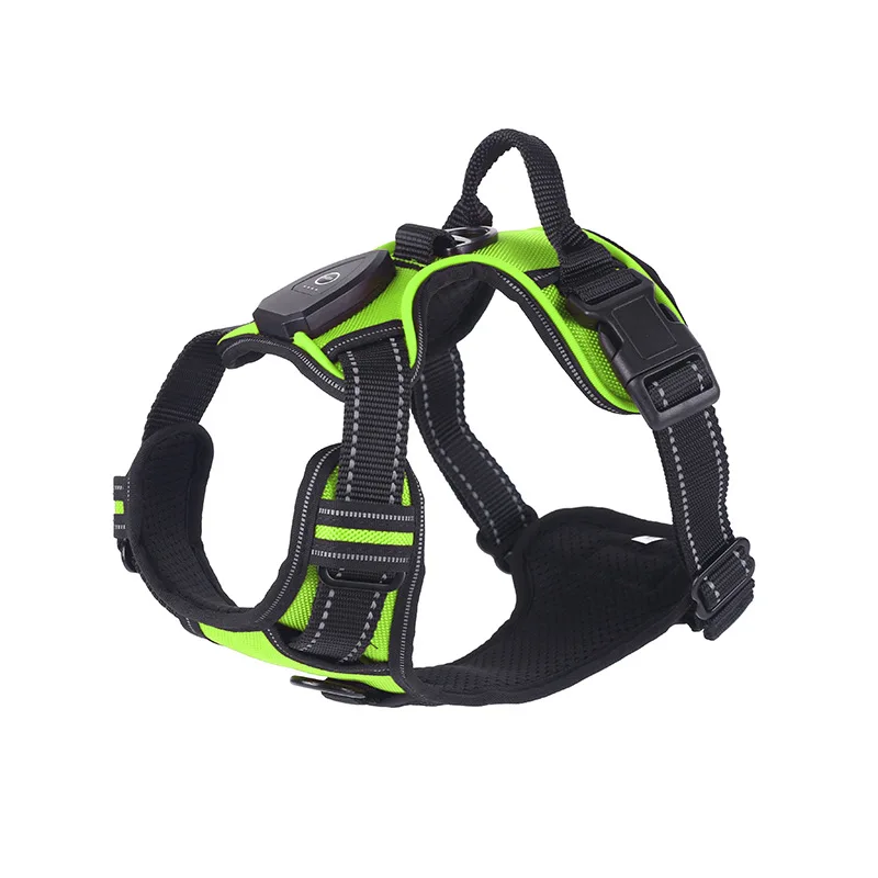 

Light Up LED Dog Harness Adjustable Rechargeable Luminous Pet Chest Strap Flashing Collar Dog Glow Vest for Night Walking