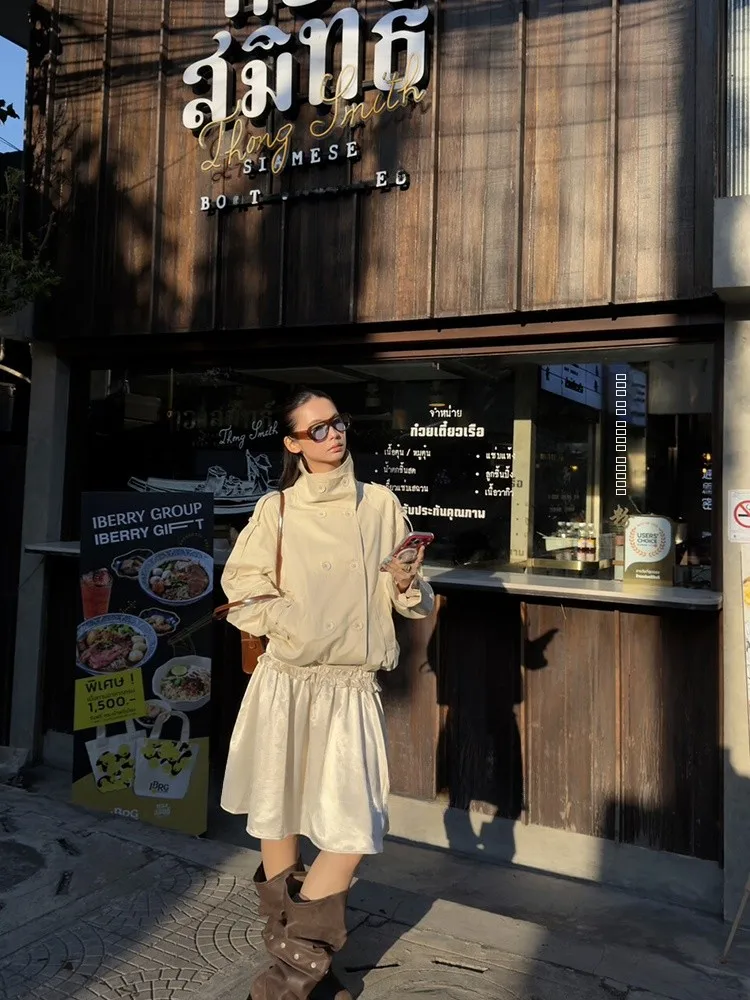 

MMFI2026 High Waist Silk Satin f Skirt Women's Two-Way Wearabili Tube Top Vest Korean Sle Autumn New Arrival