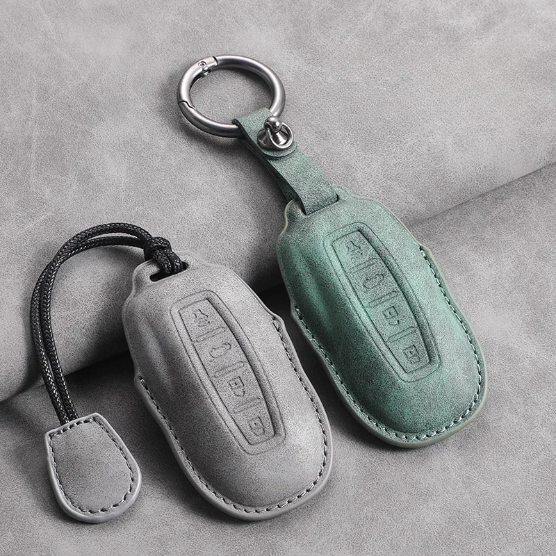 

4 Buttons Leather Car Remote Key Case Cover for Ford Tourneo Custom 2024 Equator Sport Equator for JMC Territory Key Accessories