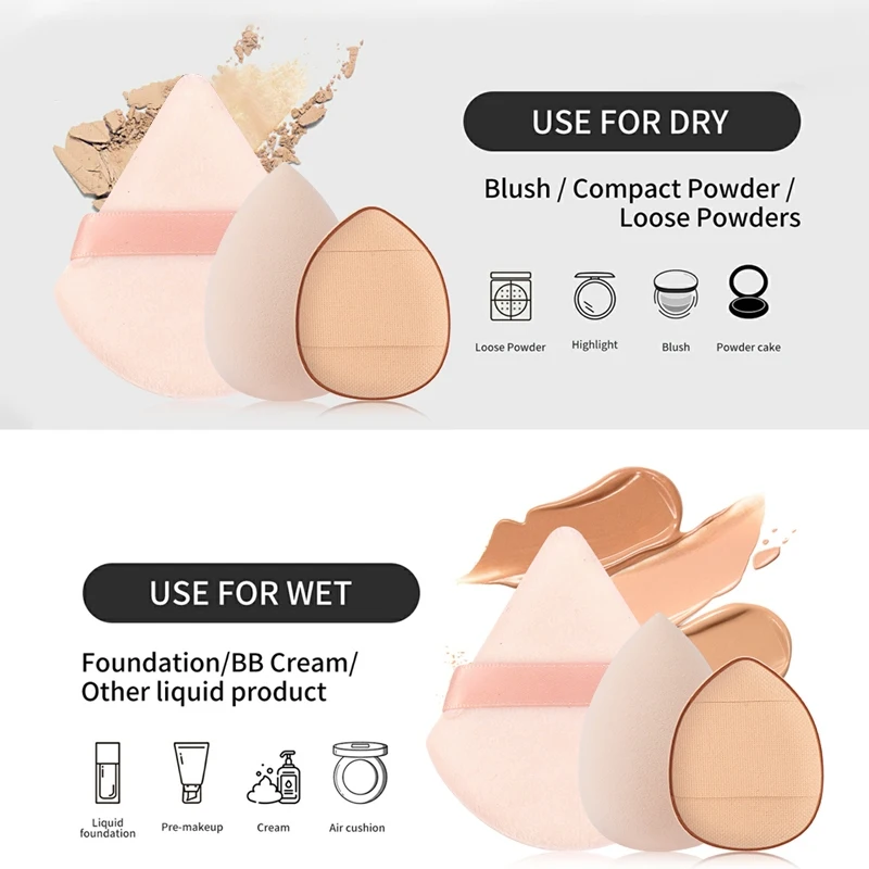 12pcs Makeup Sponge Soft Wet And Dry Dual Use Water Drop Shape Cosmetic Puff Flawless For Powder Concealer Sponges Beauty Tool