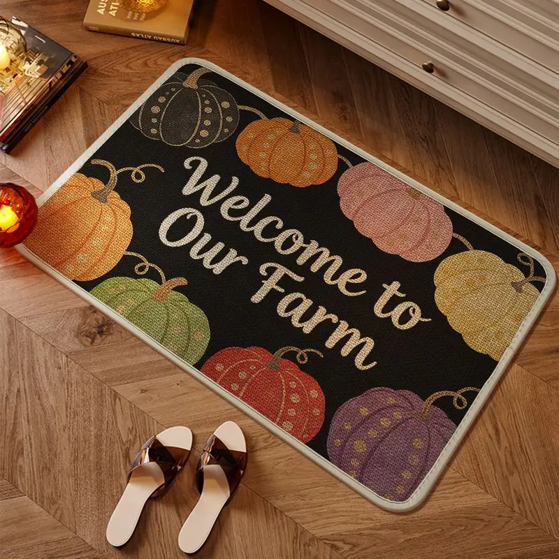 VIKAMA Farmhouse-Style Welcome Mat, Durable Non-Slip Entryway Rug, Rustic Fall Decor for Indoor and Outdoor Use