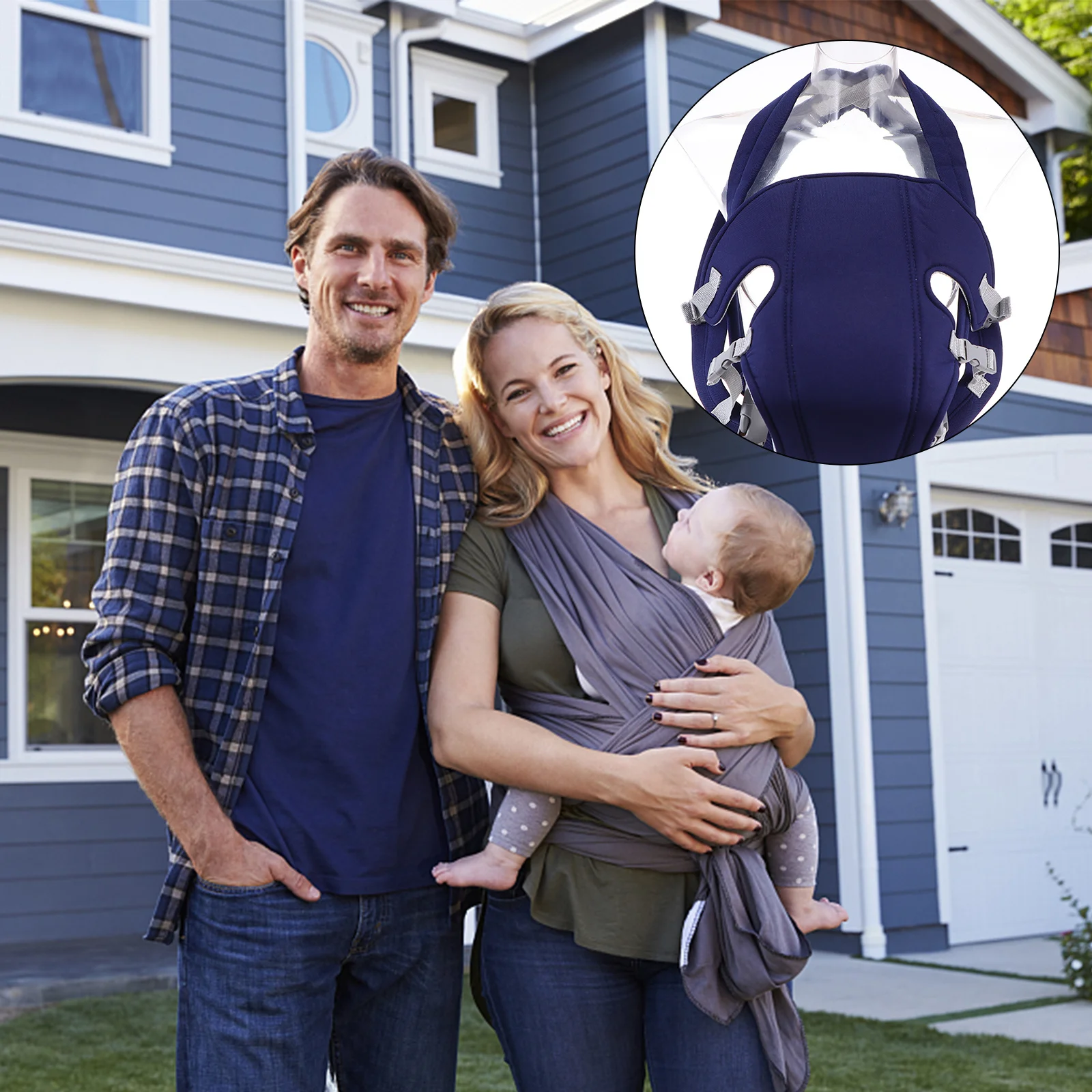 

Breathable Baby Carrier for 3 to 18 Months Adjustable Mesh Cotton Infant Carrier Front Back Horizontal Carry Lightweight