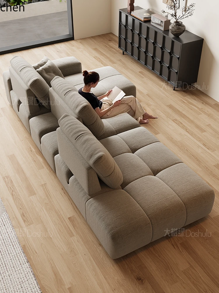 DSA pixel sofa modern simple backrest adjustable living room L-shaped corner chenille fabric oversized
