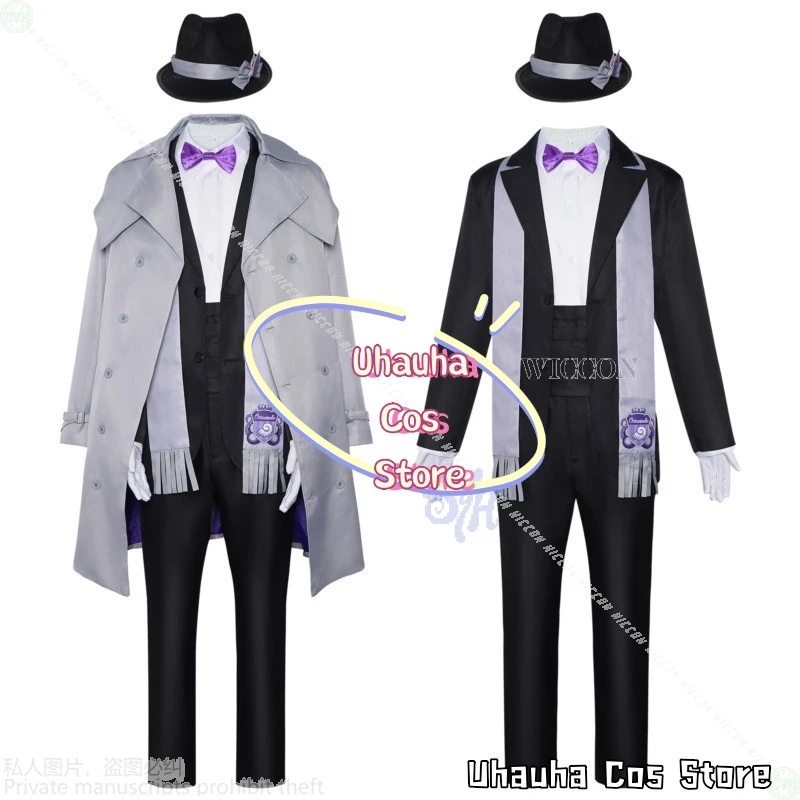 {Uhauha Cos}Azul Ashengrotto Cosplay Game Octavinelle Anime Costume British Style Coat Scarf Hat Elegant Uniform Halloween