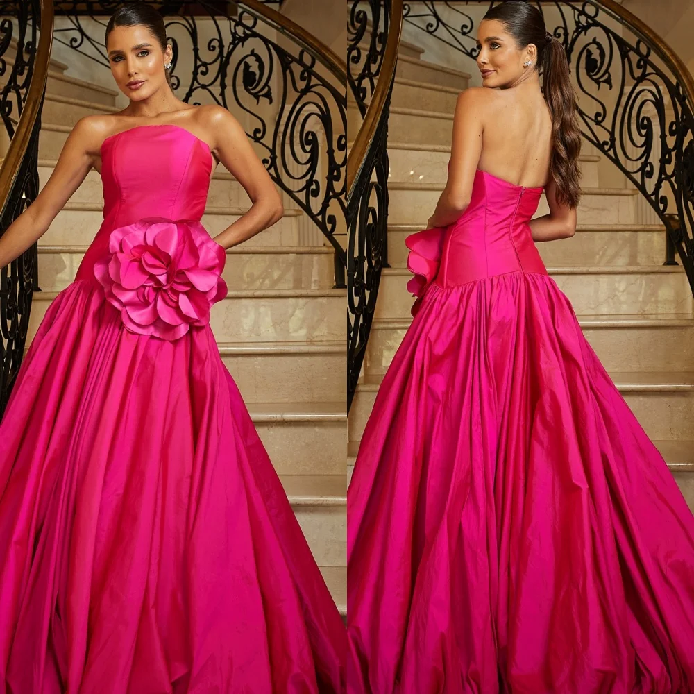 

Изысканное вечернее платье без бретелек без рукавов по индивидуальному заказу, модные цветы, платья для выпускного вечера, нежные платья для особых случаев