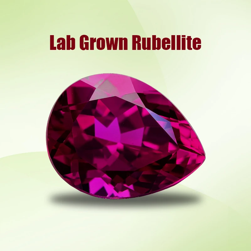 

New Lab Grown Ruby Pear Shape Rubellite Color Gemstone for Charms Advanced Jewelry Making Materials Selectable AGL Certificate