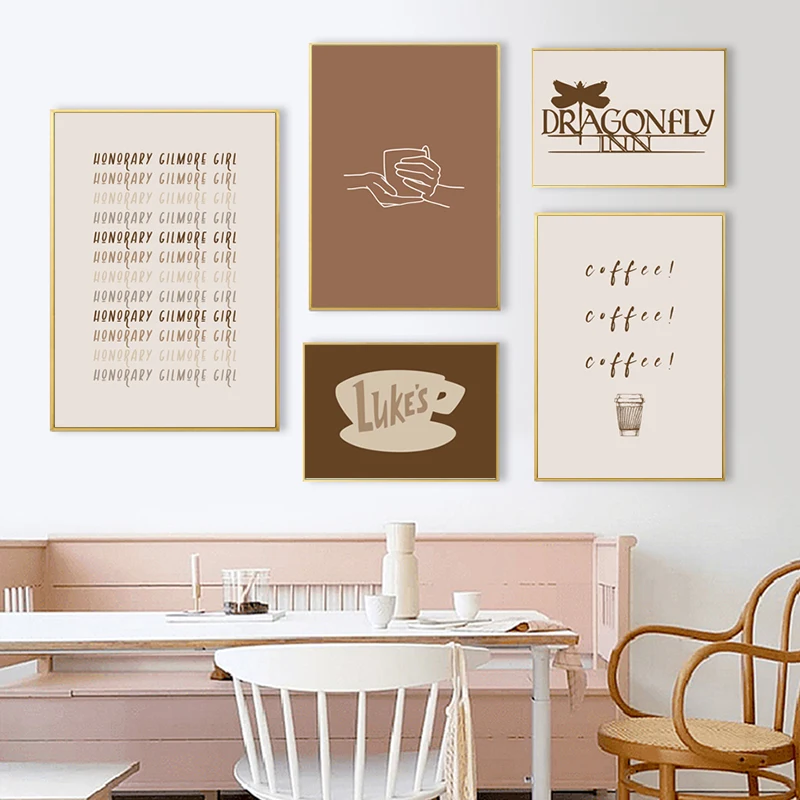 Gilmore Girls Inspired Minimal Wall Pictures Luke\'s Diner Stars Hollow Dragonfly Inn Canvas Art Prints Modern Living Room Decor