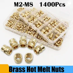 Insert Nut Set M2 M2.5 M3 M4 M5 M6 Brass Heat Set Insert Nut Hot Melt Knurled Threaded Inserts for 3d Print Embedment Copper Nut