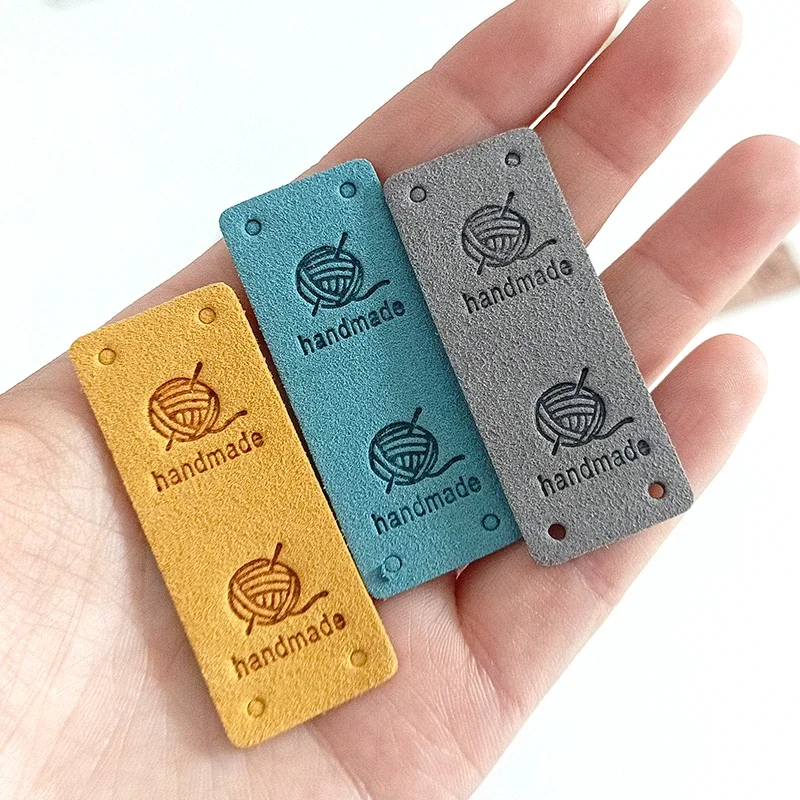 25/50pcs PU Leather Labels Tags Small Handmade Labels DIY Clothes Hats Bags Hand Made Label Sewing Tags Sewing Accessories Tools