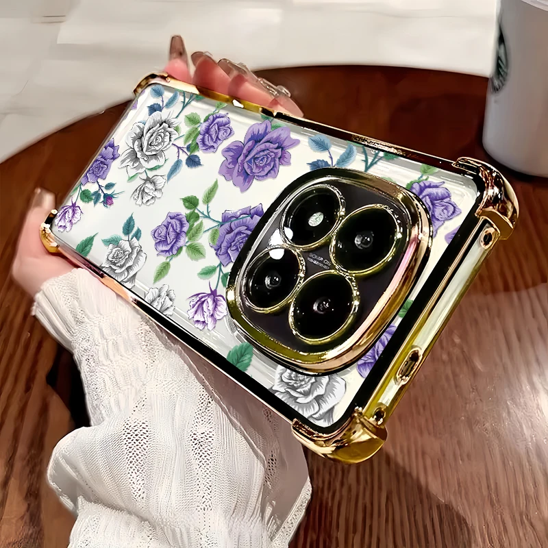 

Luxury Plating Clear Flower Phone Case For Google Pixel 10 9 Pro XL 9 8 7 Pro 5G Pixel 7A 8A 9A 9 10 8 7 Transparent Cover