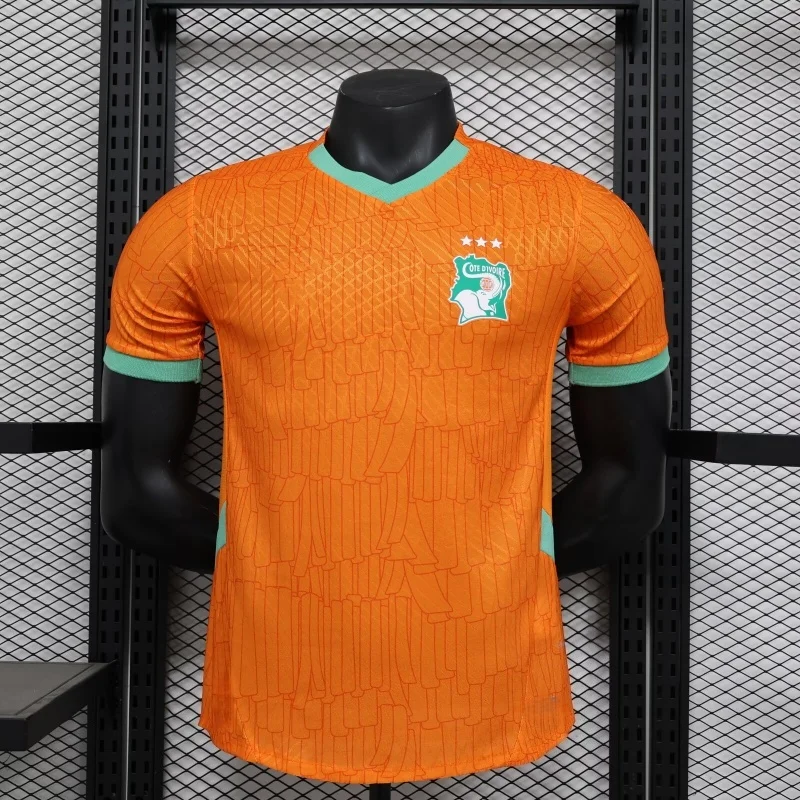 Camiseta de aficionado de fútbol de la Costa de Marfil impresa en 3D, camiseta de manga corta con cuello en V, camiseta de manga corta de fútbol de partido de entrenamiento diario