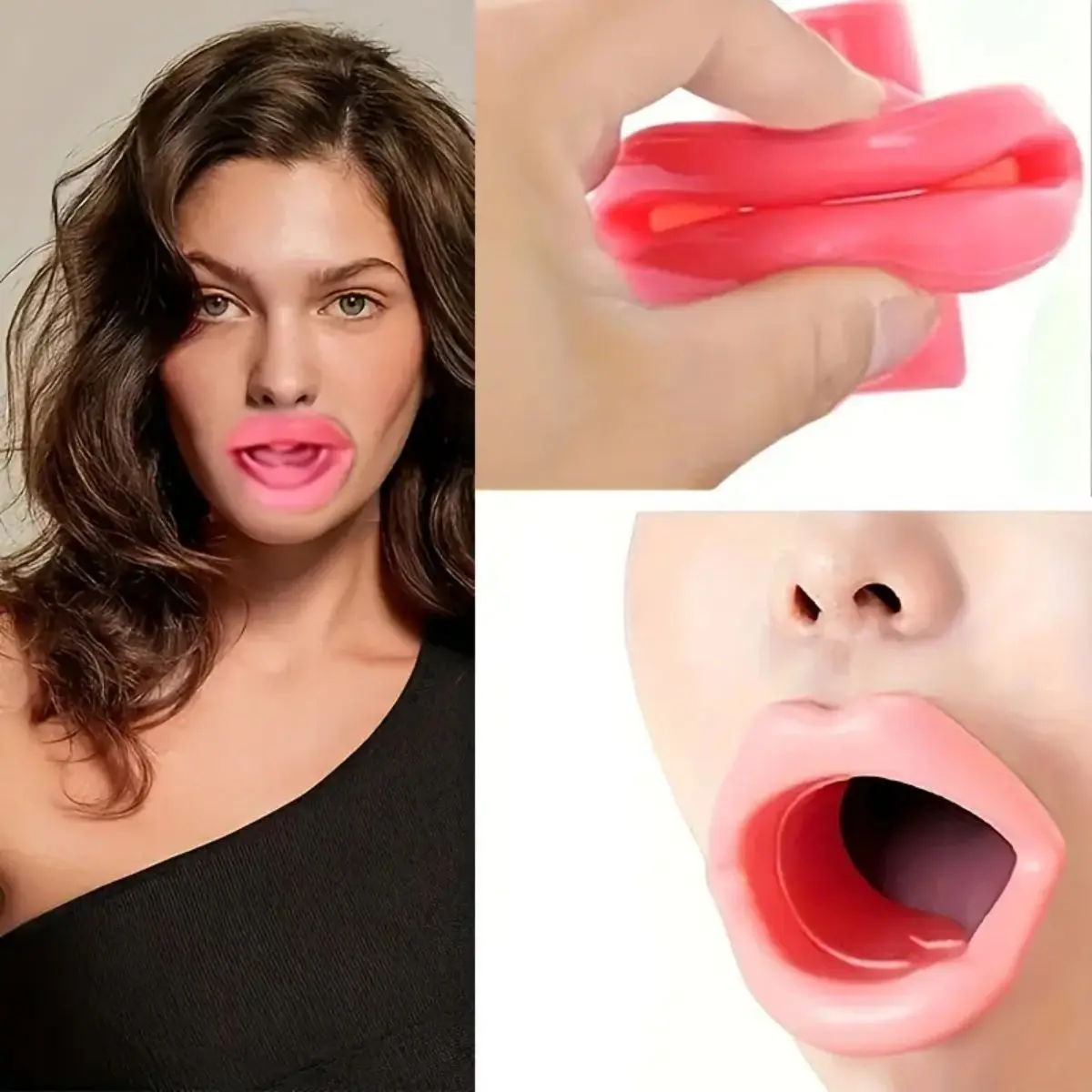 مشكل شفاه من السيليكون، مدرب ابتسامة محمول، شد الفم للنساء والفتيات والسيدات، لا يتطلب بطاريات