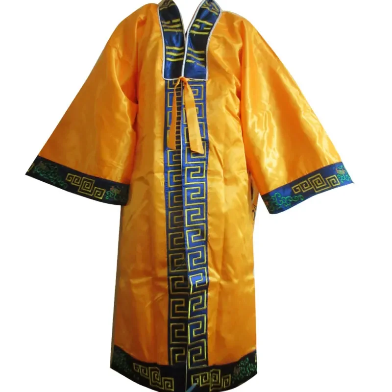 男綿カンフー太制服道教ローブクロスタガウン詠春拳スーツ服緑白赤青