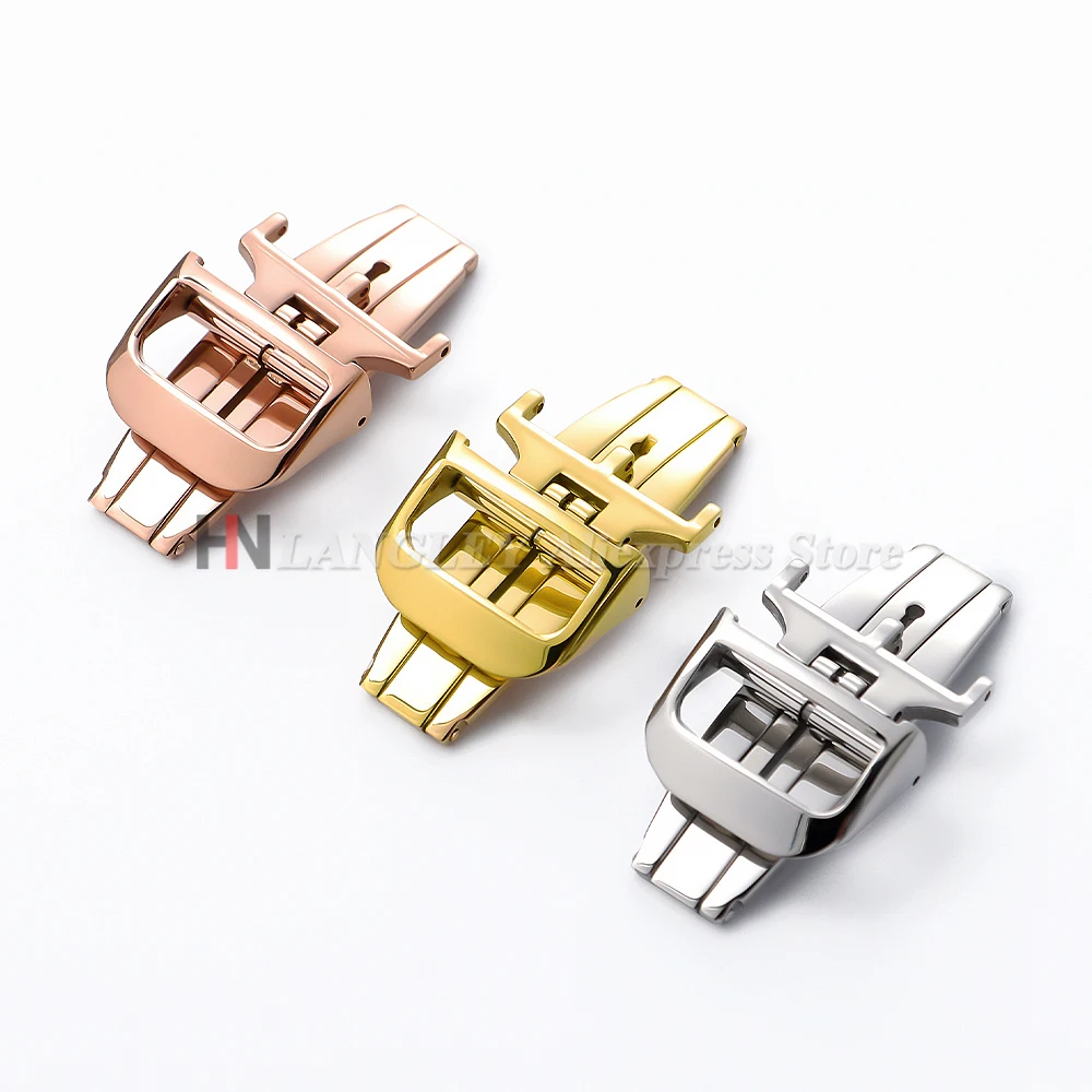 18 мм пряжка для часов из нержавеющей стали кожаный резиновый ремешок для часов раскладывающаяся застежка для JAEGER-LECOULTRE ремешок для часов аксессуары для часов