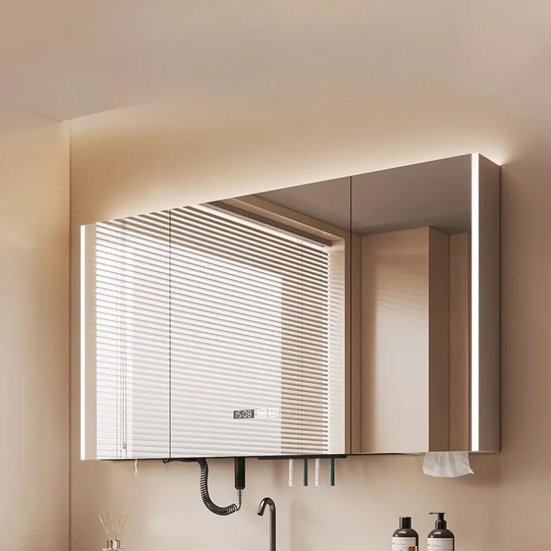 Vanity Mirror Wall Bathroom Cabinets Defogging Home Furniture Extraction Hole Bathroom Cabinets Vanity Mirror Miroir De Salle