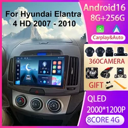 2Din Car Radio Android 16 Multimedia Video Player GPS Navi Stereo Carplay Android Auto Autoradio For Hyundai Elantra 4 2006-2012