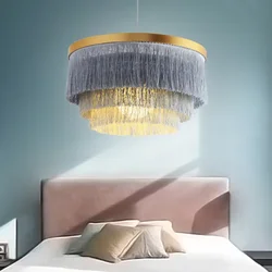 Nordic Internet Celebrity Master Bedroom Lamp Ins Girl Room Decoration Chandelier Creative Personality Tassel Pendant Lights LED