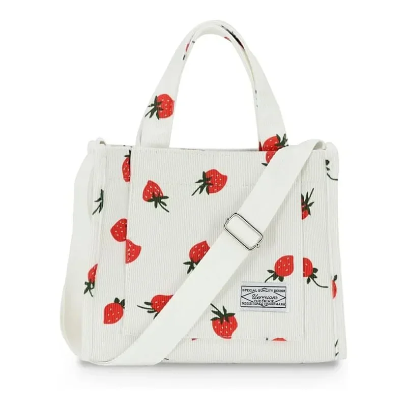 SPR11 Tote Bag Women Work Corduroy s กระเป๋าสะพายข้างสําหรับกระเป๋าเดินทางทุกวัน