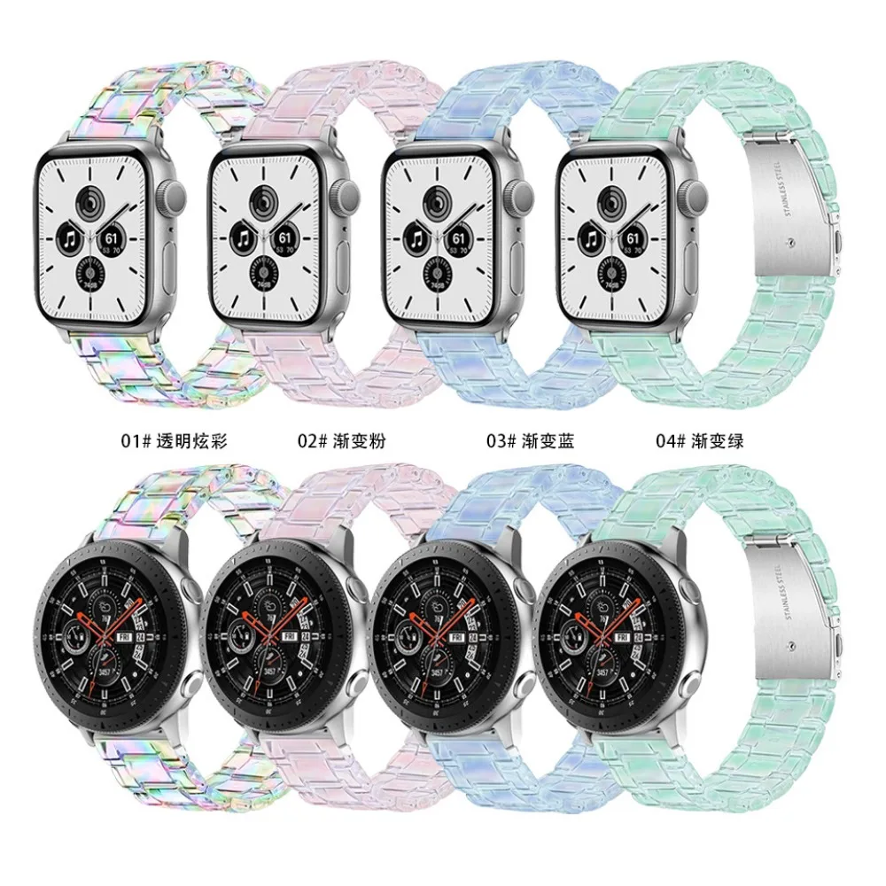 Colorful Transparent Strap for Apple Watch Band 40 44mm 41mm 45mm Clear Strap Bracelet for iWatch 7 6 5 se 4 3 2 1 38 42mm Women