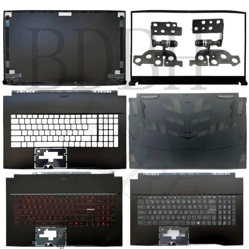 New MSI GF75 MS-17F1 17F2 17F3 Laptop LCD Top Back Bezel Palmrest RGB Bottom Cover Hinge ABCD Shell Replacement