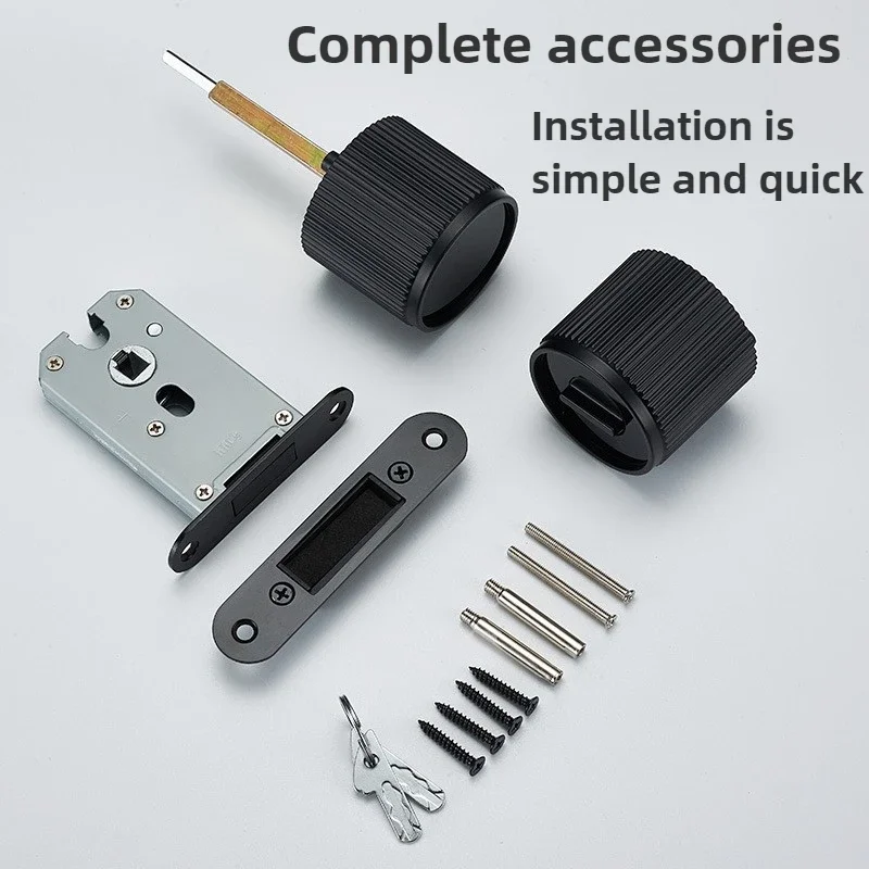

2025 Minimalist Round Ball Magnetic Door Lock Indoor Hidden Key Round Handle Silent Home Room Wooden Door Lock