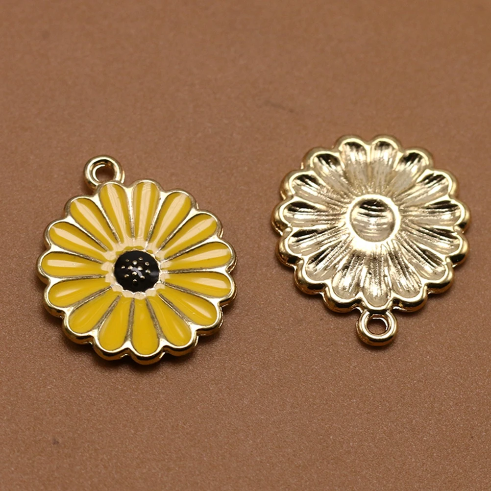 10Pcs Alloy Sunflower Pendants Simple Stylish DIY Charms for Necklace Earrings Bracelet Gift Making Fashion Accessory
