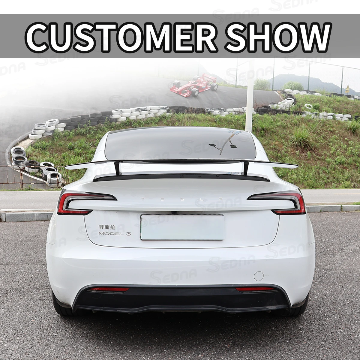 For Tesla Model 3 2024 Highland Performance Carbon Fiber GT Rear Trunk Wing Lip Spoiler Exterior Accessories