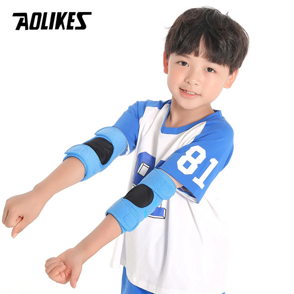 AOLIKES 1 Pair Thick Sponge Elbow Brace Support Pads Kids Sport Roller Skating Cycling Skateboard Elbow Protector For Children