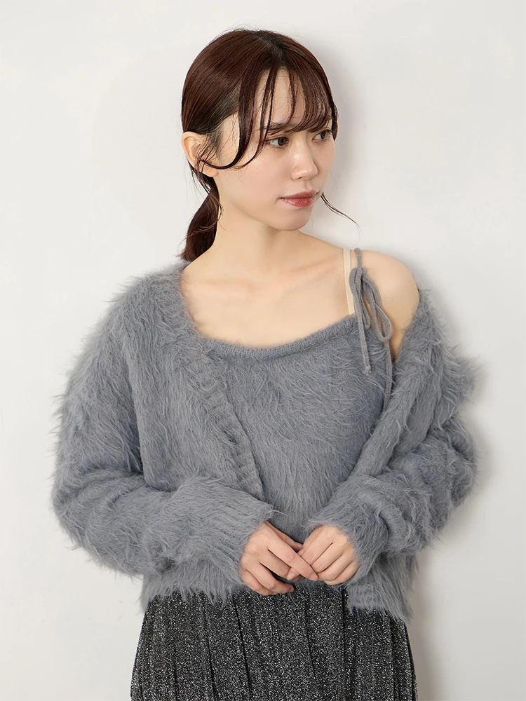 

Annuus Thiened Knitted Sweater Vest Long Sve Bridesmaid Sle V-Ne Open Cardigan Soft Nylon Spring Faion for Women