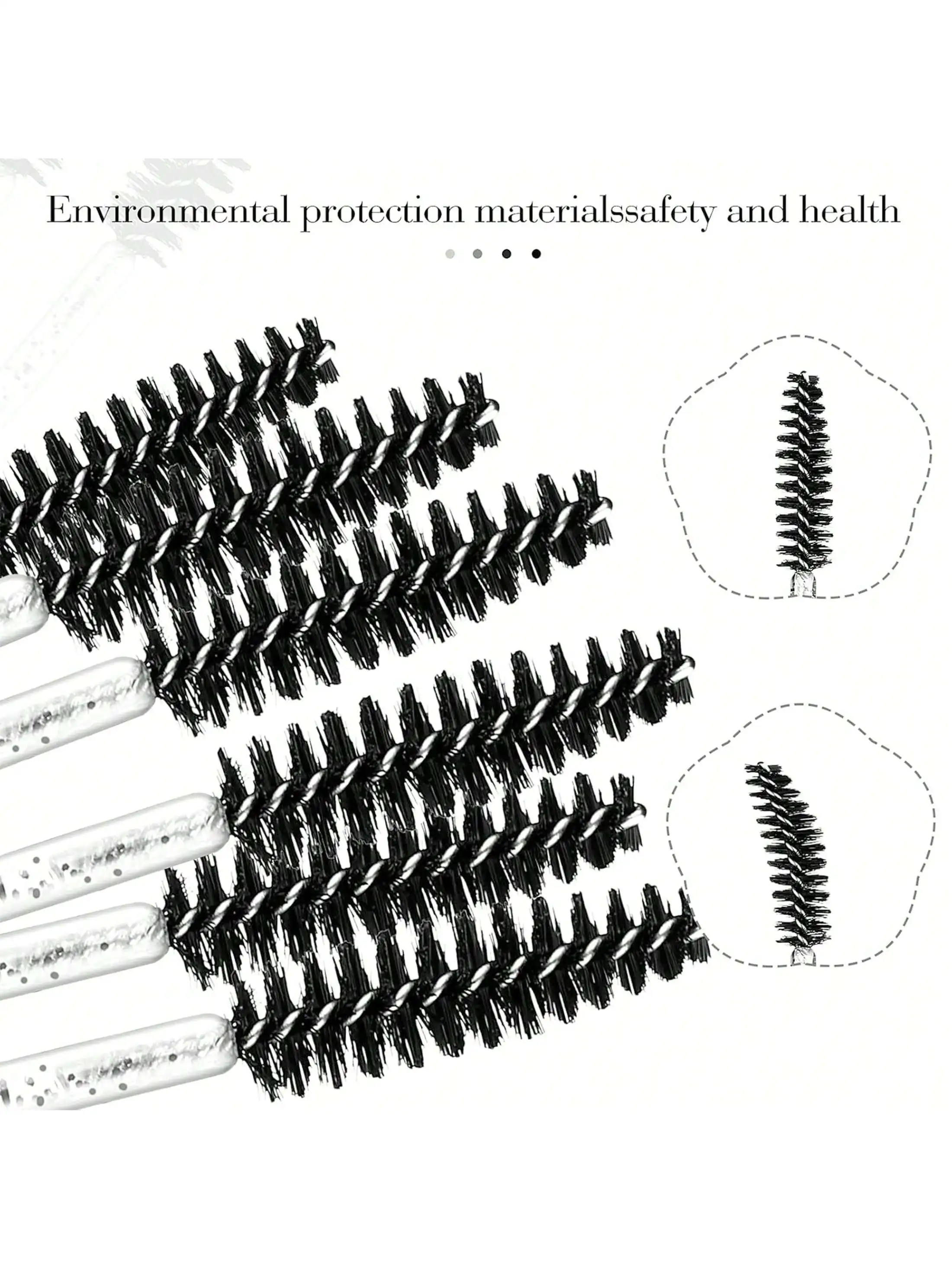 50 carretes de pestañas flexibles desechables: varitas de rímel negras de cristal con contenedor, para extensiones de pestañas/aceite de costa