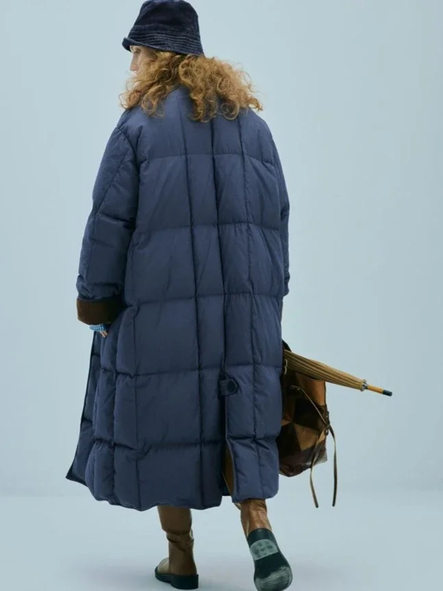 Winter nieuwe donsjas voor dames, oversized commuter-splicing witte eendendons Parker-jas