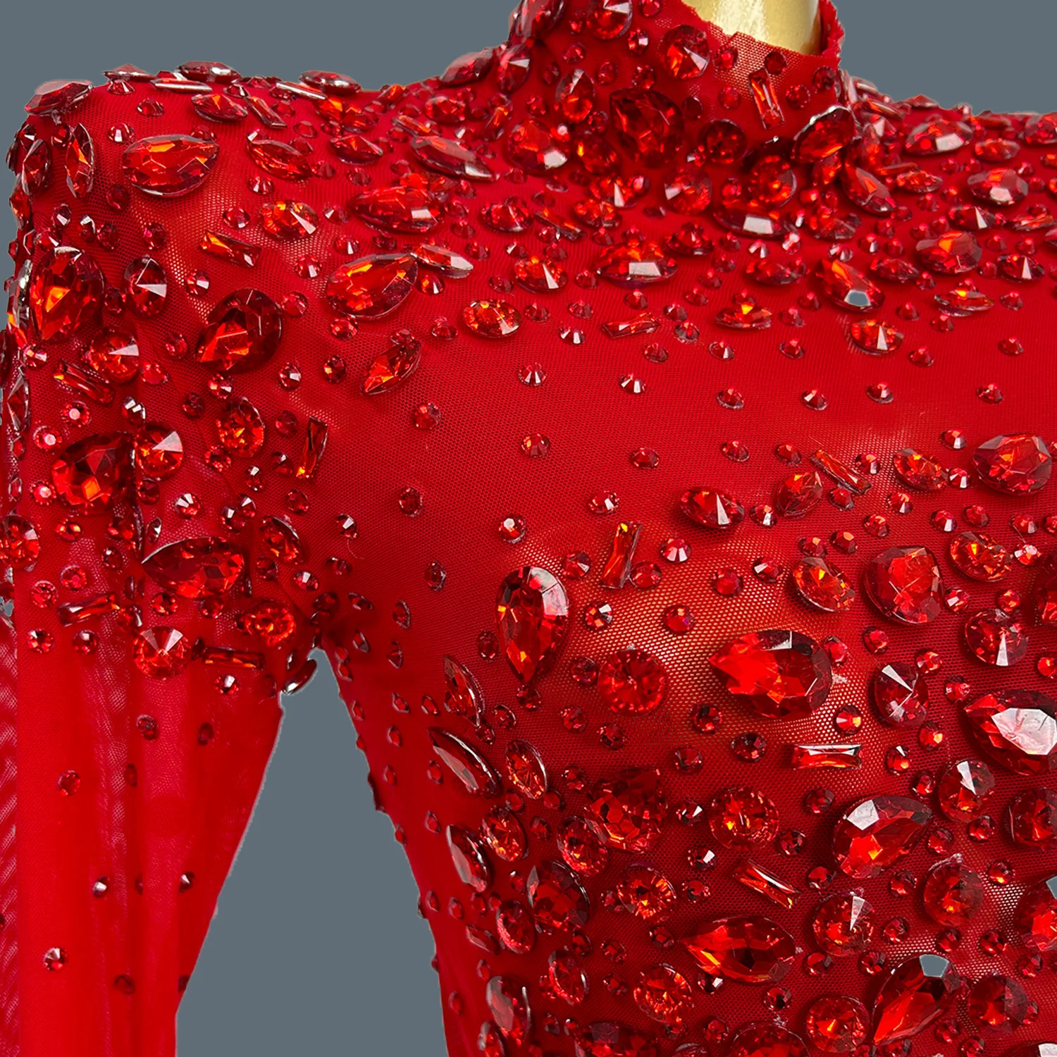 Sexy Sheer Mesh Formal Prom Long Dress Women's Full Rhinestone Wedding Classic Evening Dress Cocktail Dinner Party Wear Cuixing