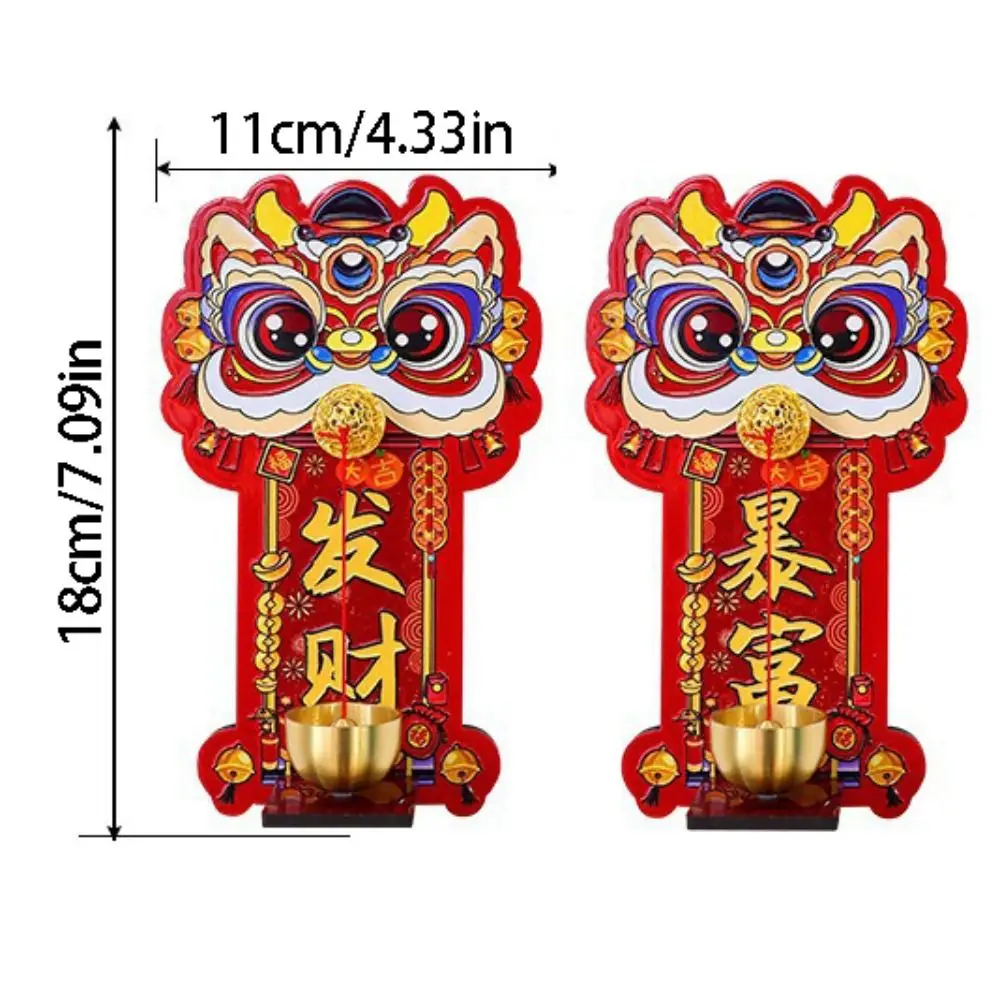 Creative Cartoon Lion Doorbell Dopamine Red Entrance Door Bells Good Luck Magnetic Suction Chinese New Year Ornament Living Room