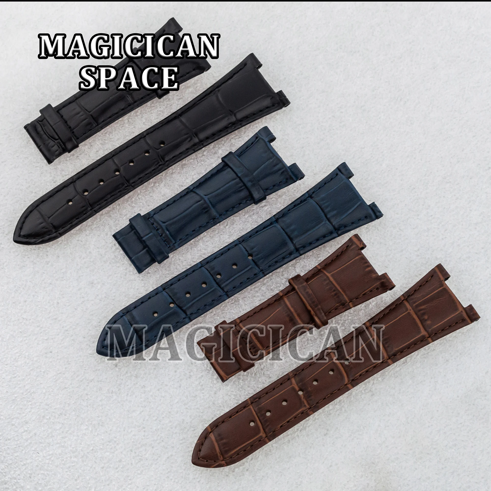 25mm Watch Strap Leather Watch Band for Nautilus Case Watch Mod Parts Bracelet Watch Accessories Wristband fit NH35 Watch Case